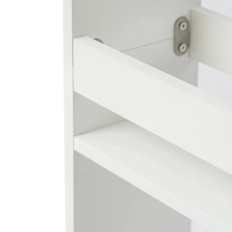 Chariot de rangement à roulettes fin à 5 niveaux - Chariot de cuisine étroit avec roulettes, blanc - BOCA