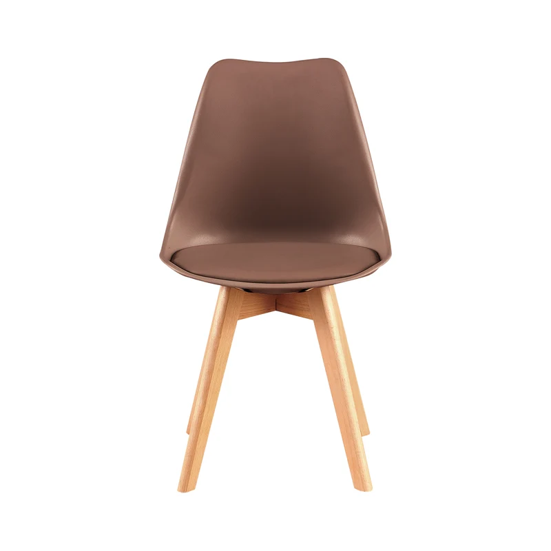 TULIP Chaise pour coiffeuse avec coussins Lot de 2/4 - Couleur chocolat