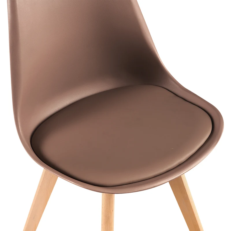 TULIP Chaise pour coiffeuse avec coussins Lot de 2/4 - Couleur chocolat