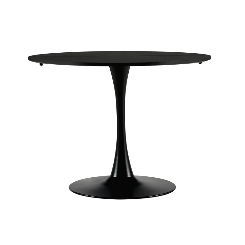 Table à manger à tréteaux TULIP 100 cm - Blanc/Noir