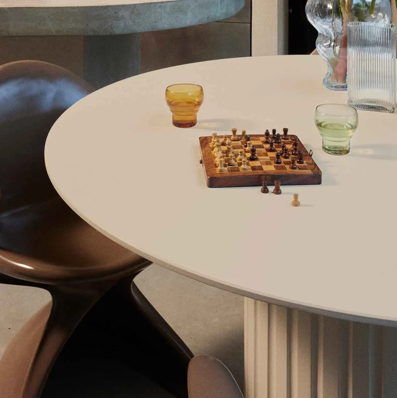 TABLE À MANGER COLONNE - BEIGE