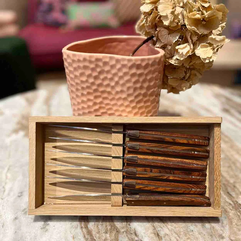 COFFRET 6 COUTEAUX LAGUIOLE EN BOIS DE VIOLETTE