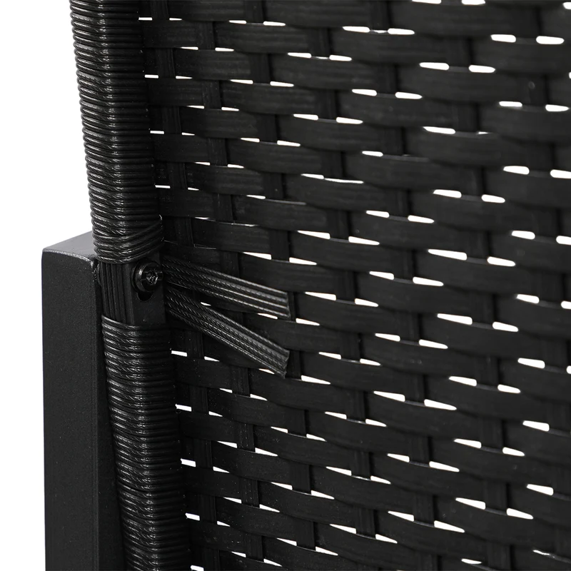Ensemble de mobilier de jardin en rotin 5 pièces, 2 fauteuils + 2 repose-pieds + 1 table - Noir