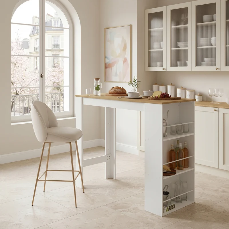 Table de cuisine et de bar à 3 étagères – Table haute