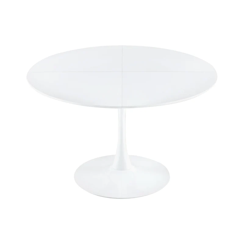 Table ronde de 120 cm avec pieds en fer (4 secteurs) - Blanche