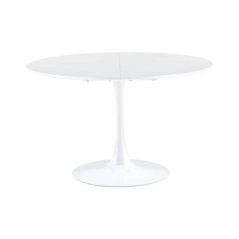 Table ronde de 120 cm avec pieds en fer (4 secteurs) - Blanche