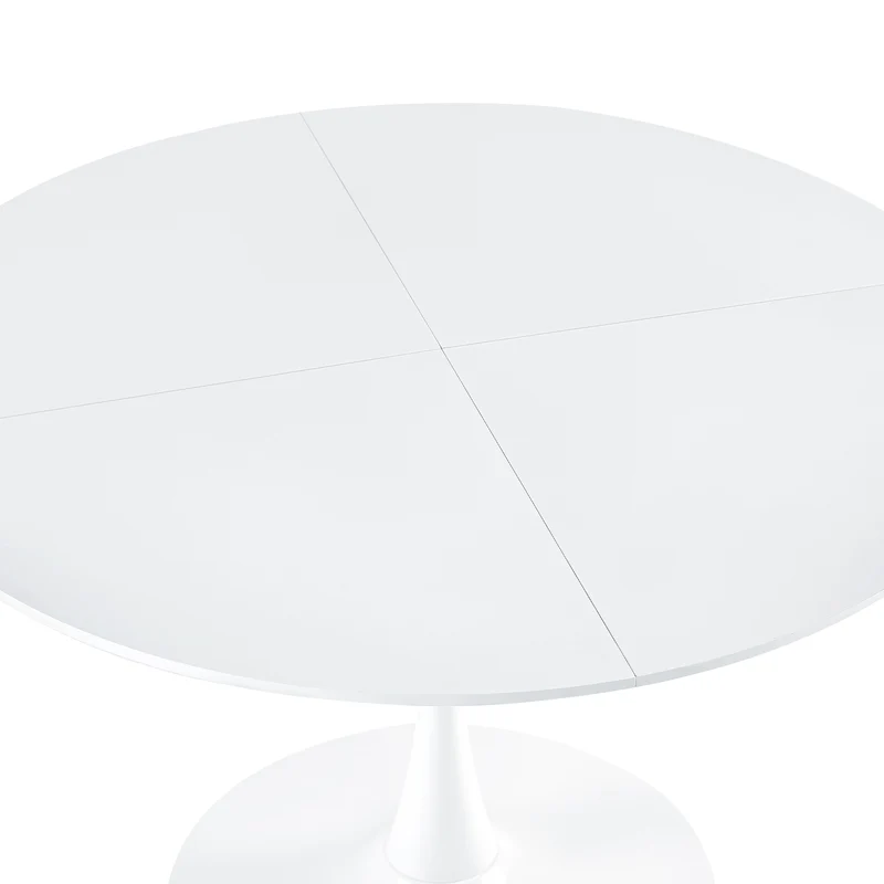 Table ronde de 120 cm avec pieds en fer (4 secteurs) - Blanche