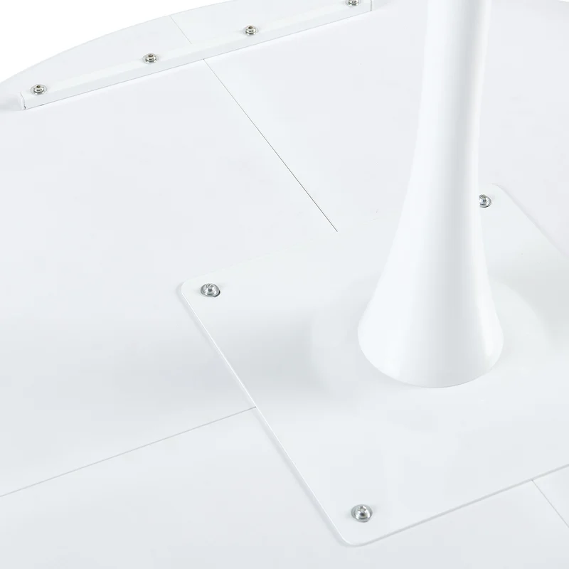Table ronde de 120 cm avec pieds en fer (4 secteurs) - Blanche