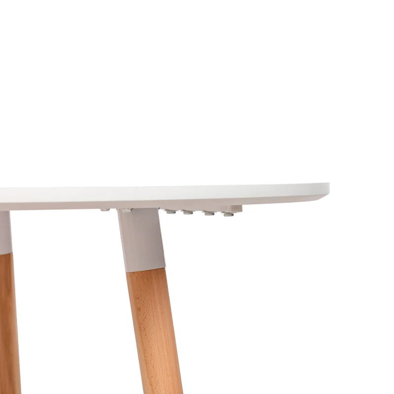 Table de salle à manger ronde 100 cm à 4 pieds - Blanche