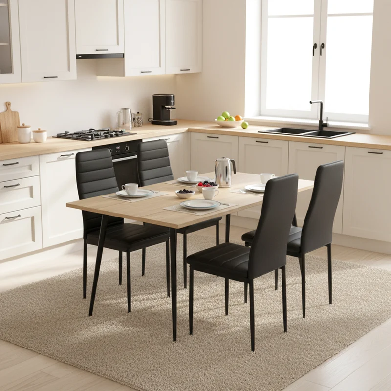Table de salle à manger extensible ONAVA, table de cuisine rectangulaire en chêne, 120-160 cm