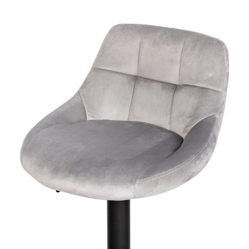 Chaises de bar modernes réglables en velours OLIVET, lot de 2 - Gris
