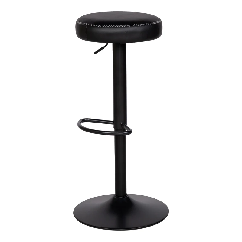 Tabourets de bar modernes réglables HAZLET avec repose-pieds, lot de 2 - Noir
