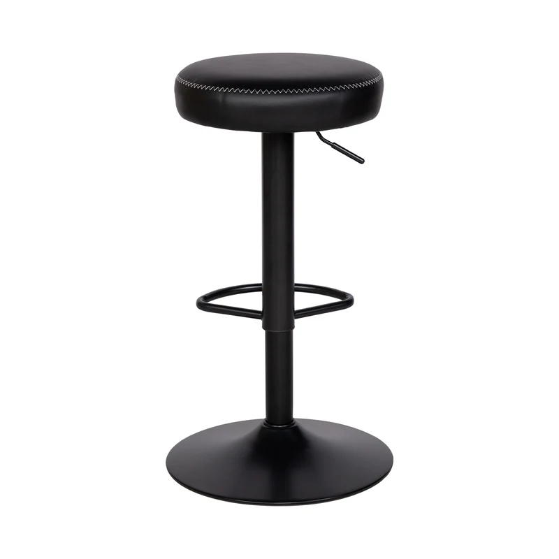Tabourets de bar modernes réglables HAZLET avec repose-pieds, lot de 2 - Noir