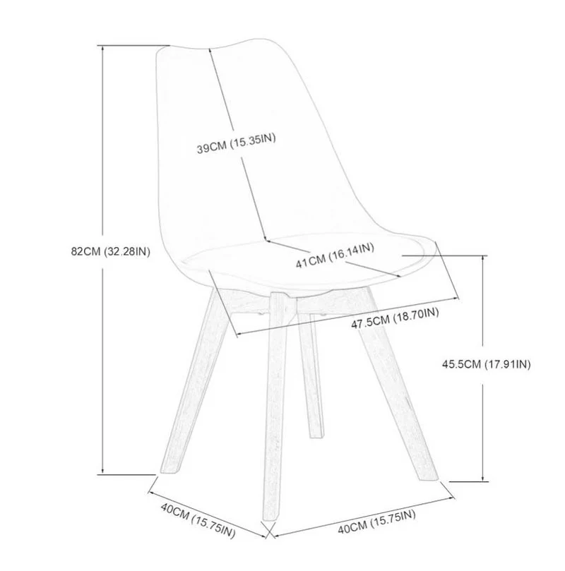 Chaises TULIP en plastique souple, ensemble de 4 chaises aux couleurs douces
