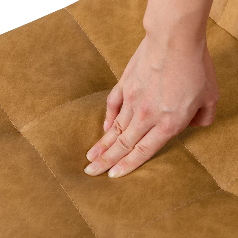 Chaise de salle à manger sans accoudoirs en tissu, pieds en fer noir - Noir/Gris/Marron