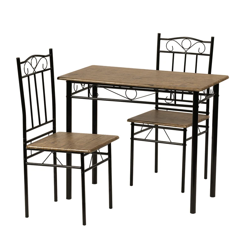 NORSEMAN Ensemble de Salle à Manger 3 Pièces, Table à Manger Rectangulaire avec 2 Chaises 90*48*75cm - Couleurs disponibles