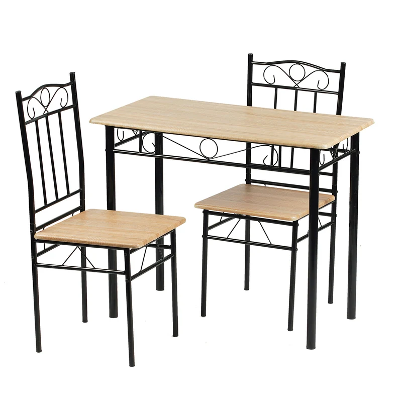 NORSEMAN Ensemble de Salle à Manger 3 Pièces, Table à Manger Rectangulaire avec 2 Chaises 90*48*75cm - Couleurs disponibles