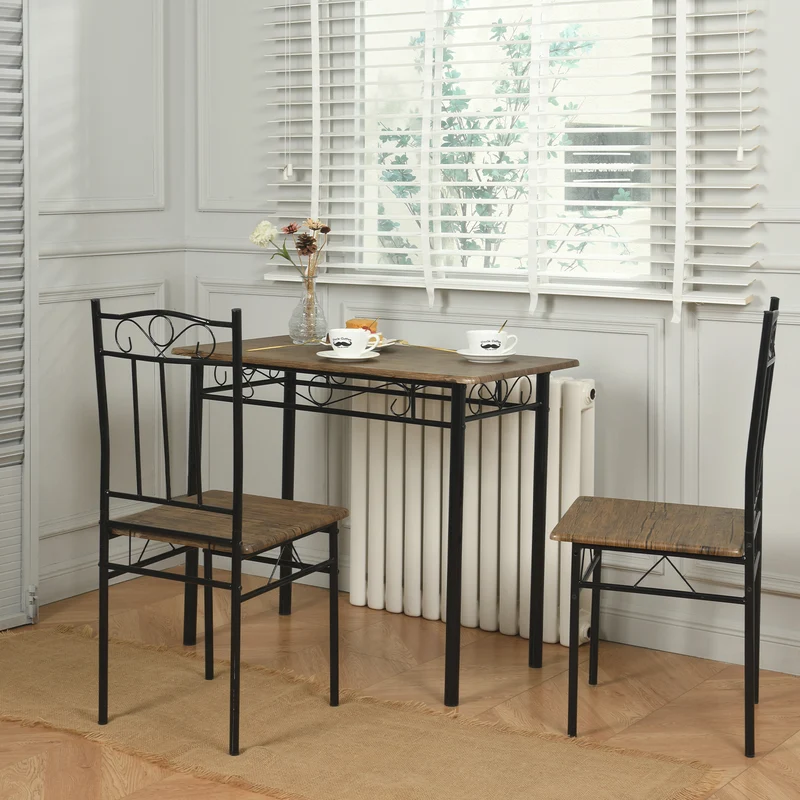 NORSEMAN Ensemble de Salle à Manger 3 Pièces, Table à Manger Rectangulaire avec 2 Chaises 90*48*75cm - Couleurs disponibles