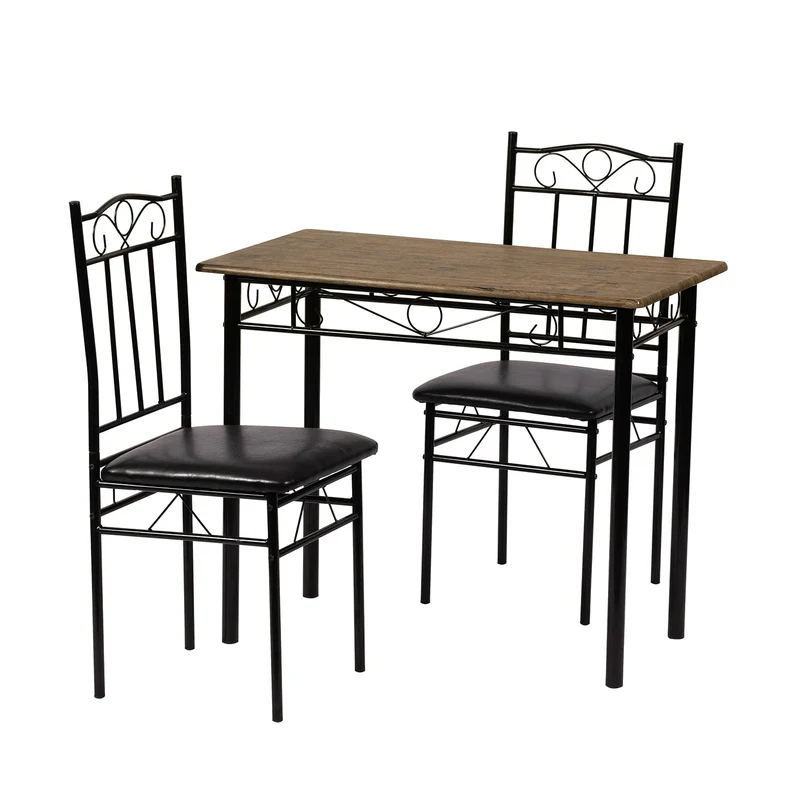 NORSEMAN Ensemble de Salle à Manger 3 Pièces, Table à Manger Rectangulaire avec 2 Chaises 90*48*75cm - Couleurs disponibles