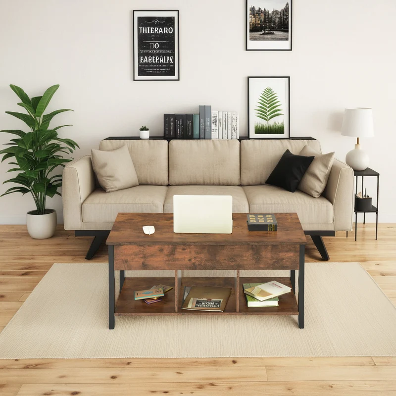 BAGGS Table basse relevable avec rangement