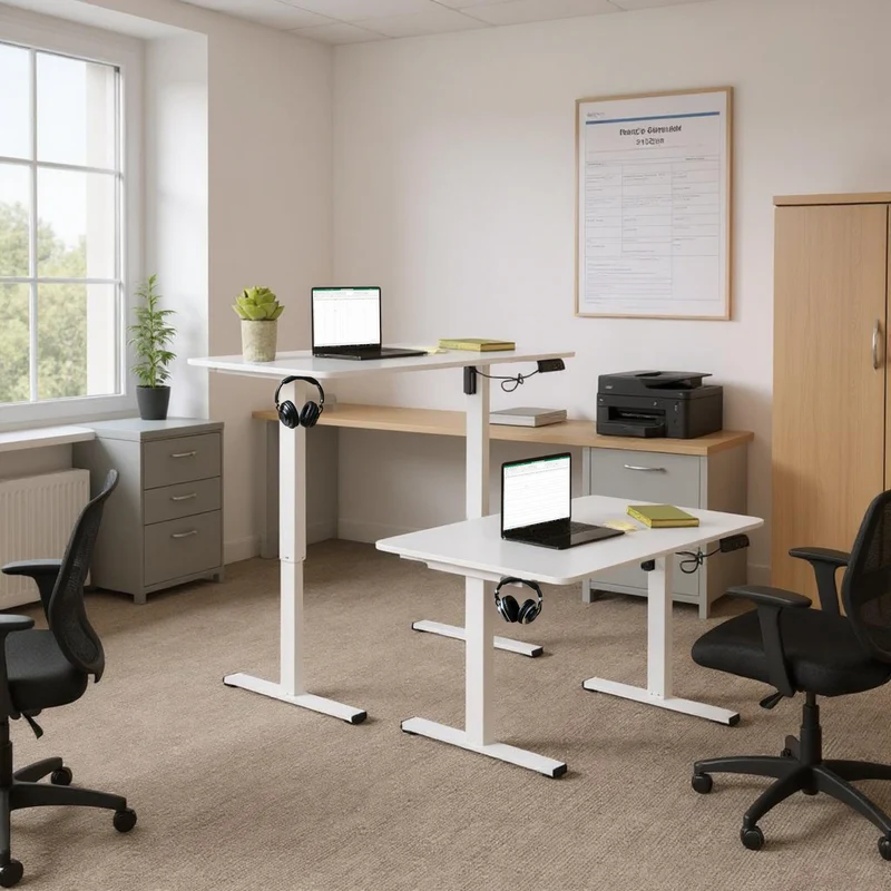 Cadre de bureau assis-debout - Blanc CARLOS
