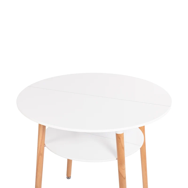 Table basse ronde à 2 niveaux blanche - FULLER