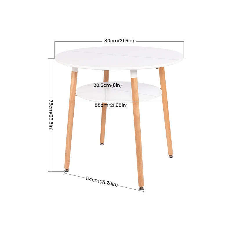 Table basse ronde à 2 niveaux blanche - FULLER