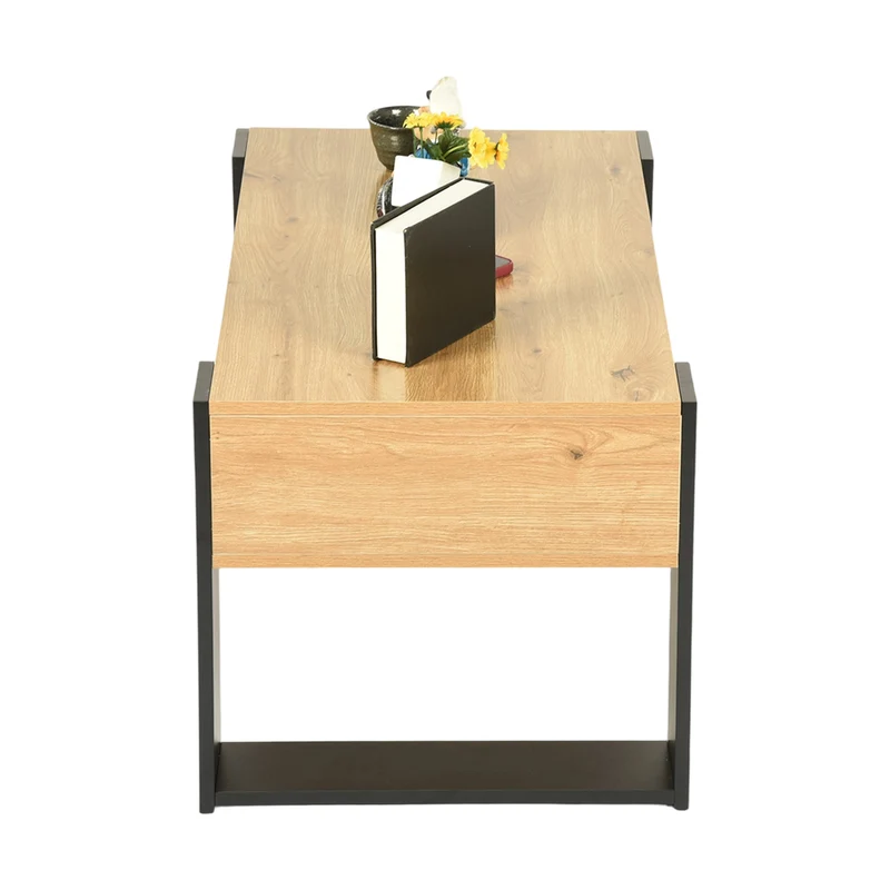 Table Basse avec Étagères, Chêne Doré - OWENS