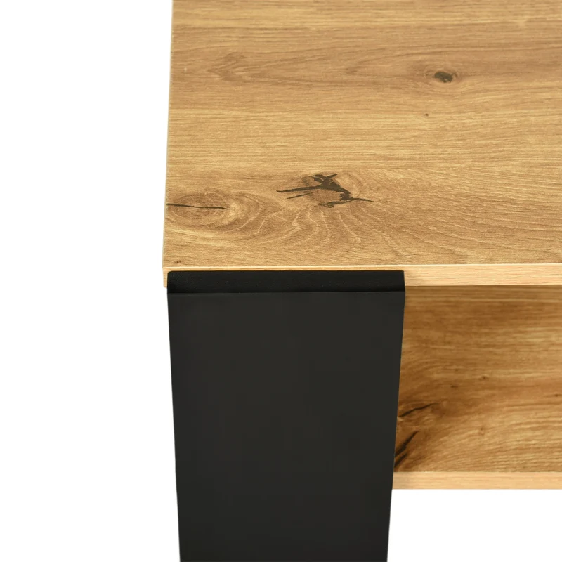 Table Basse avec Étagères, Chêne Doré - OWENS