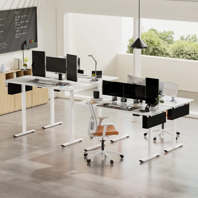 Bureau électrique Réglable en Hauteur 160 x 75 cm, Blanc-DUMONT