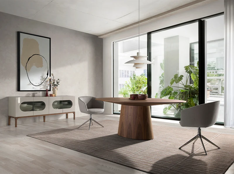 Buffet en bois gris et noyer avec éclairage intérieur 3241 Angel Cerdá