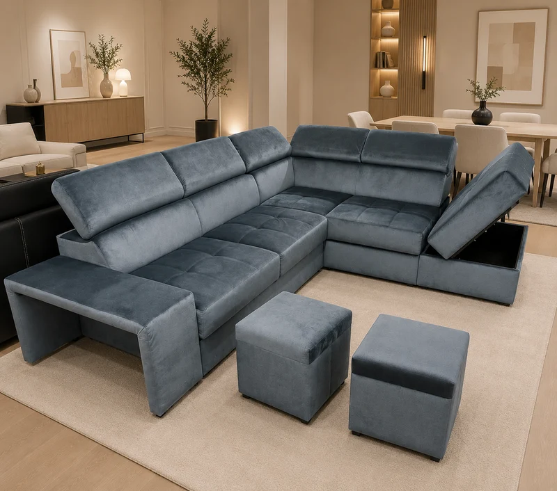 Canapé d’Angle Convertible Lorens – Design, Confort & Fonctionnalité