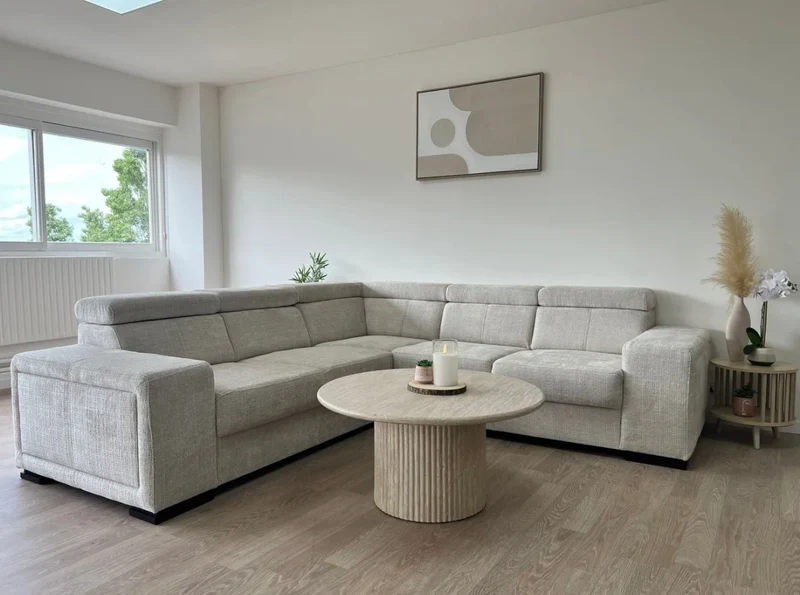 Canapé d’Angle Karola Réversible & Convertible – Tissu Marbella