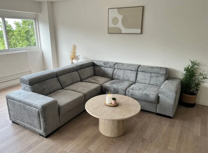 Canapé d’Angle Karola Réversible & Convertible – Tissu Marbella