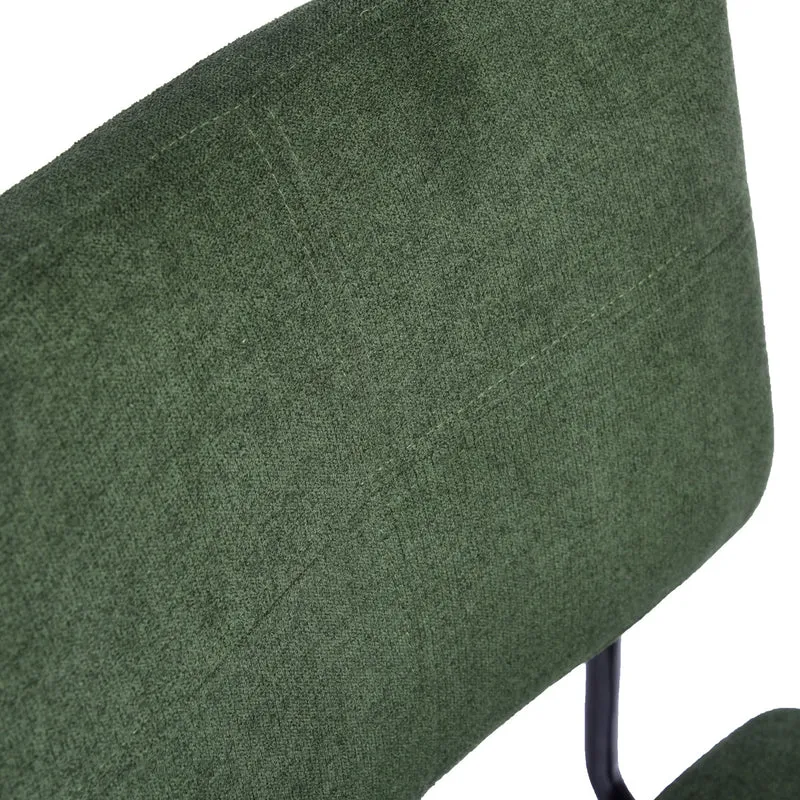 Lot de 6 tabourets de bar industriels avec dossier en tissu vert - INDEPENDENCE BAR