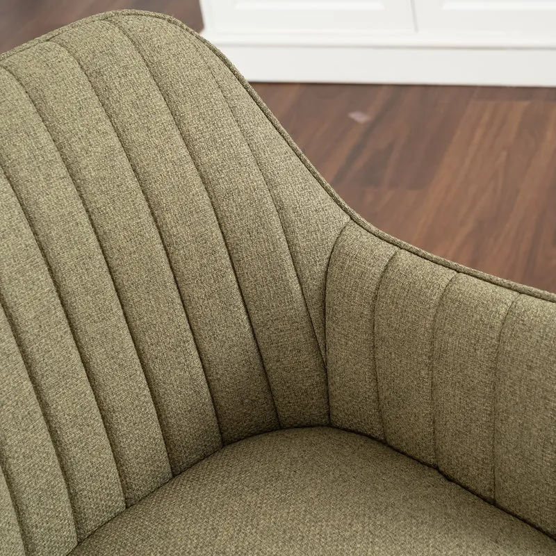 Chaise de salle à manger confortables en tissu vert pivotantes 360° - CARSON FABRIC GREEN