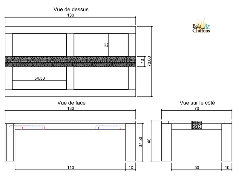 Table basse rectangulaire | Acacia Tatoo