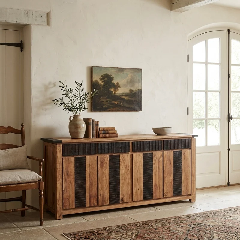 Buffet 4 Portes 4 Tiroirs | Acacia Moon
