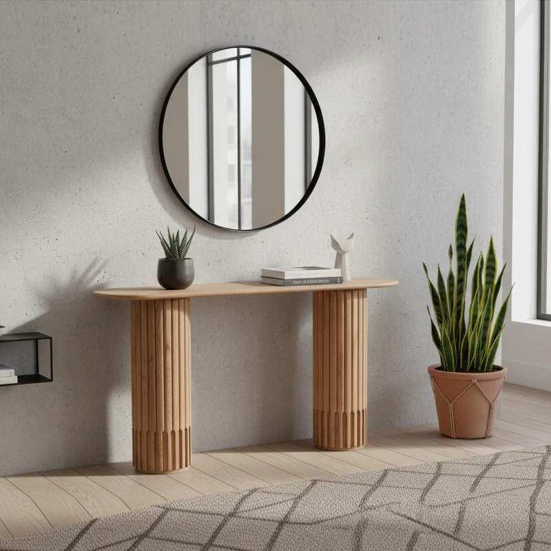 Console ovale | Chêne Dalta