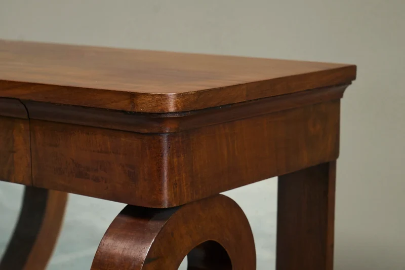 Sculptural Dutch Empire Console Table with Integrated Mirror Early 19th Century
