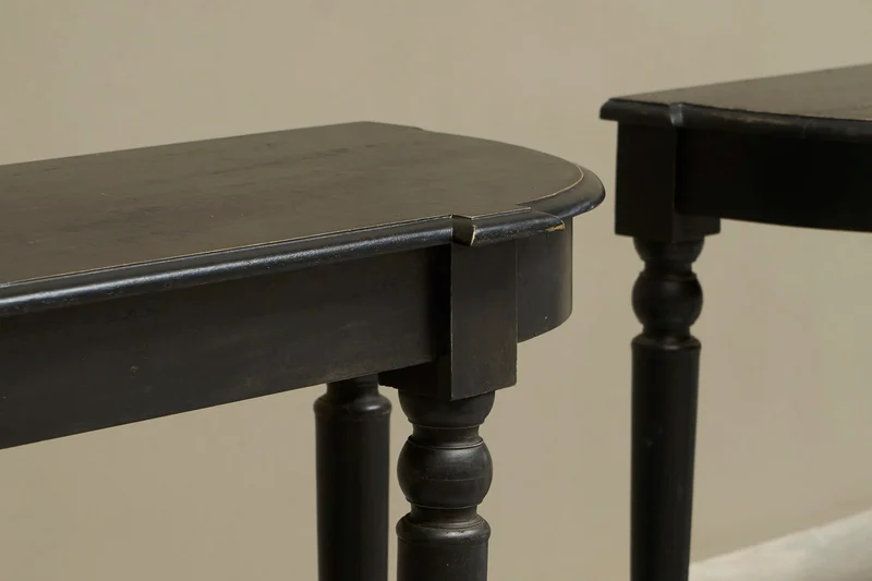 Pair of Ebonized Console Tables Early 19th Century