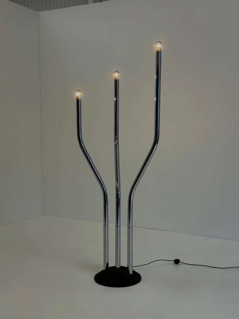 Vintage Chrome Tubular Floor Lamp by Goffredo Reggiani, 1970s