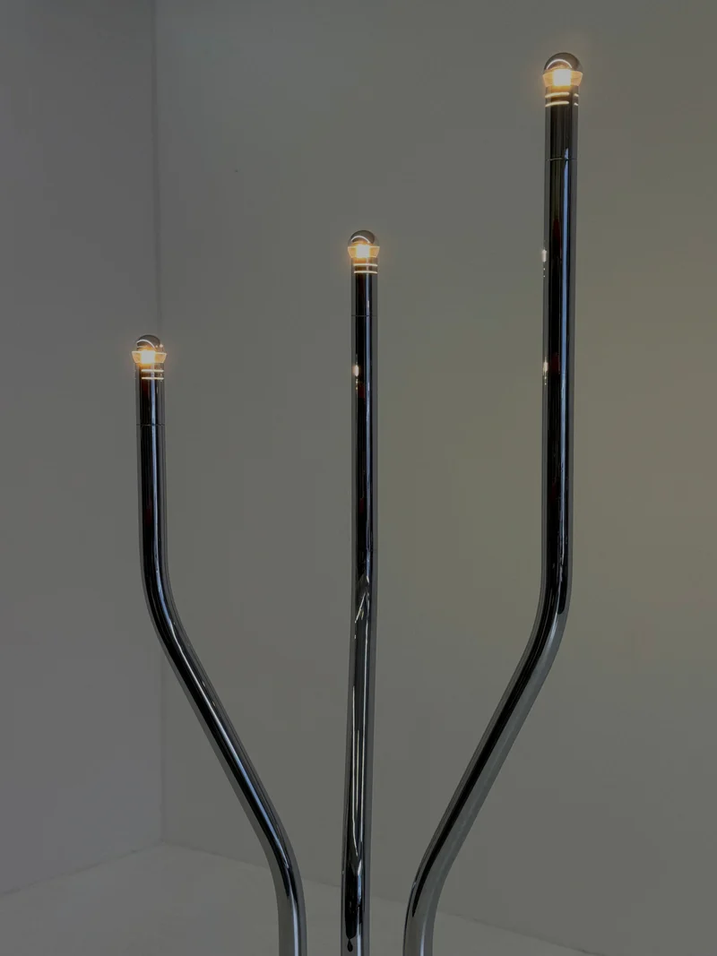 Vintage Chrome Tubular Floor Lamp by Goffredo Reggiani, 1970s
