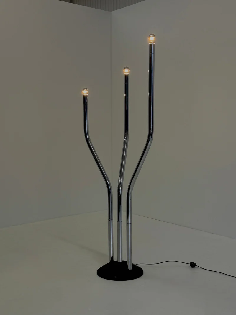 Vintage Chrome Tubular Floor Lamp by Goffredo Reggiani, 1970s