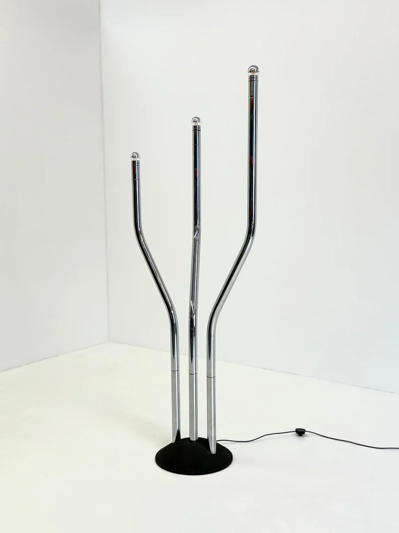 Vintage Chrome Tubular Floor Lamp by Goffredo Reggiani, 1970s