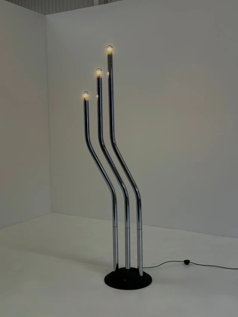 Vintage Chrome Tubular Floor Lamp by Goffredo Reggiani, 1970s