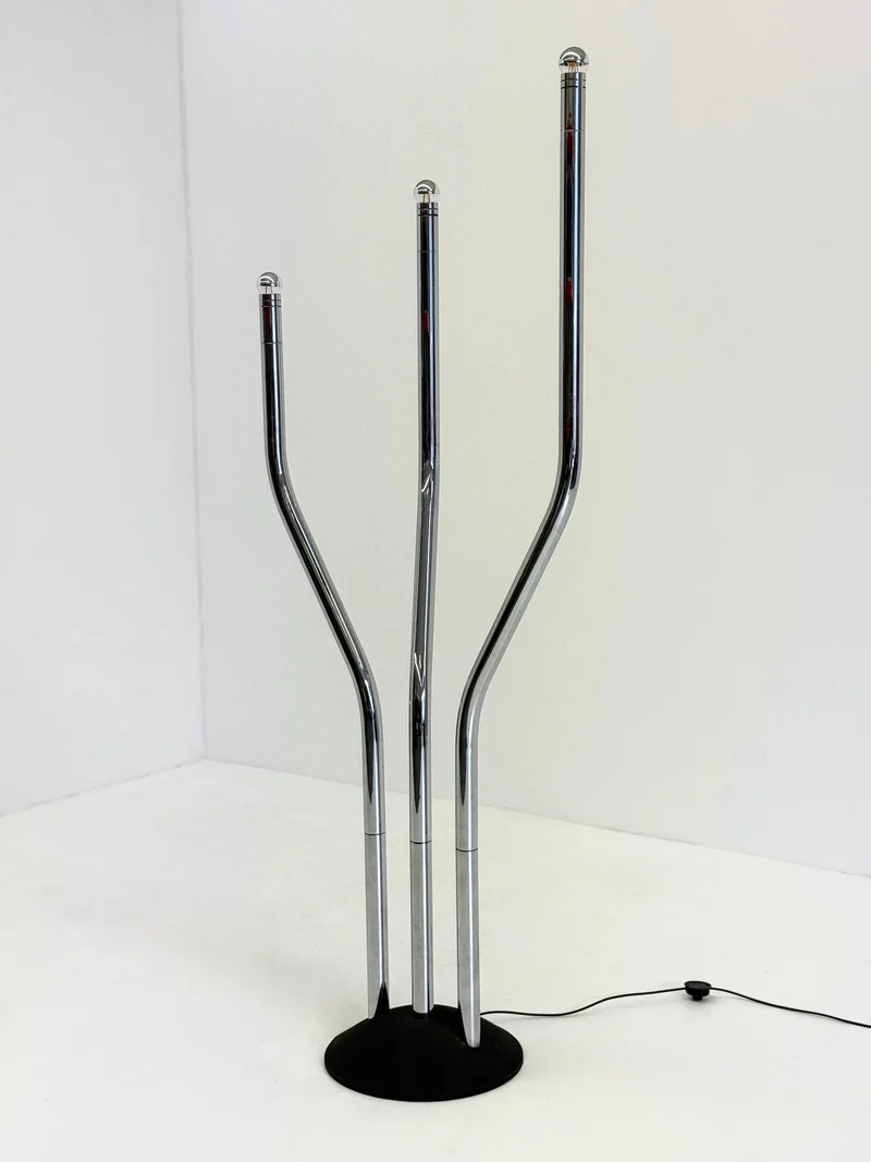 Vintage Chrome Tubular Floor Lamp by Goffredo Reggiani, 1970s