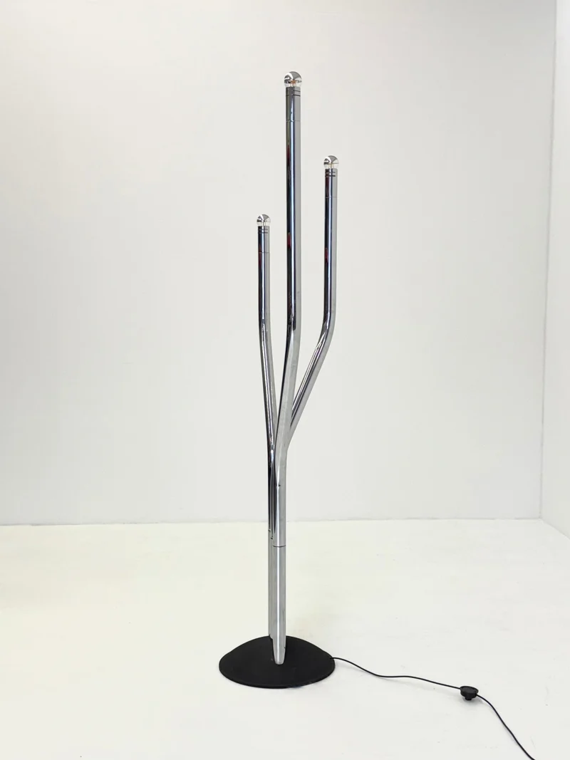 Vintage Chrome Tubular Floor Lamp by Goffredo Reggiani, 1970s
