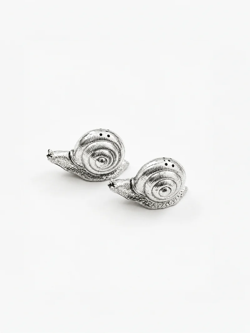 Silver Plated Salt and Pepper Snails - 1980s