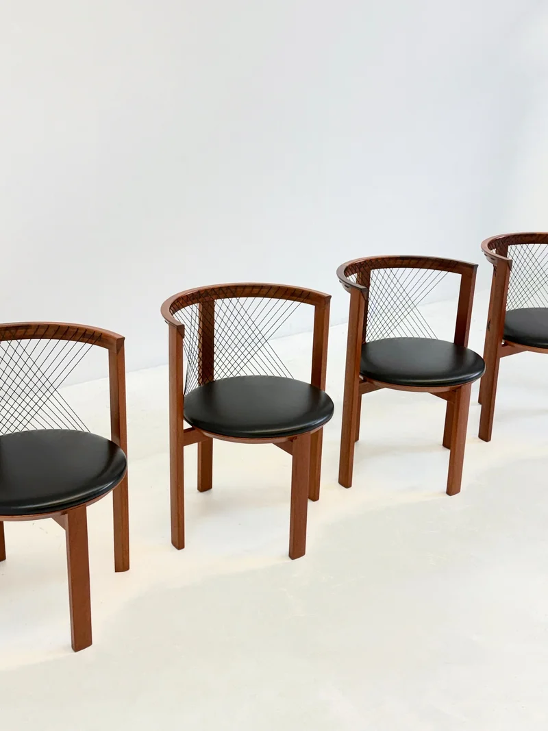 Set of 4 Tranekær String Chairs by Niels Jørgen Haugesen